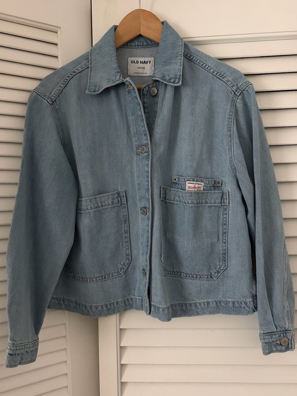 Old Navy Lightweight Denim Chore Jacket in Light Blue